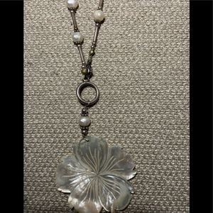 Beautiful freshwater pearl necklace with sterling silver accents